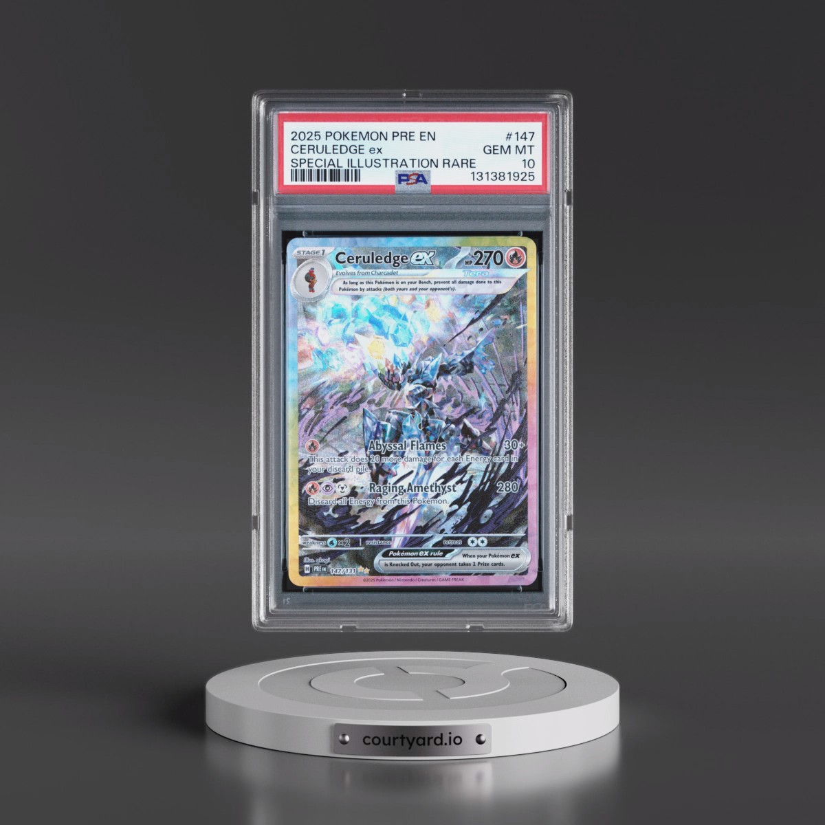 2025 Pokémon Pre EN-Prismatic Evolutions #147 Ceruledge EX - Holo Special Illustration Rare (PSA 10 GEM MINT)