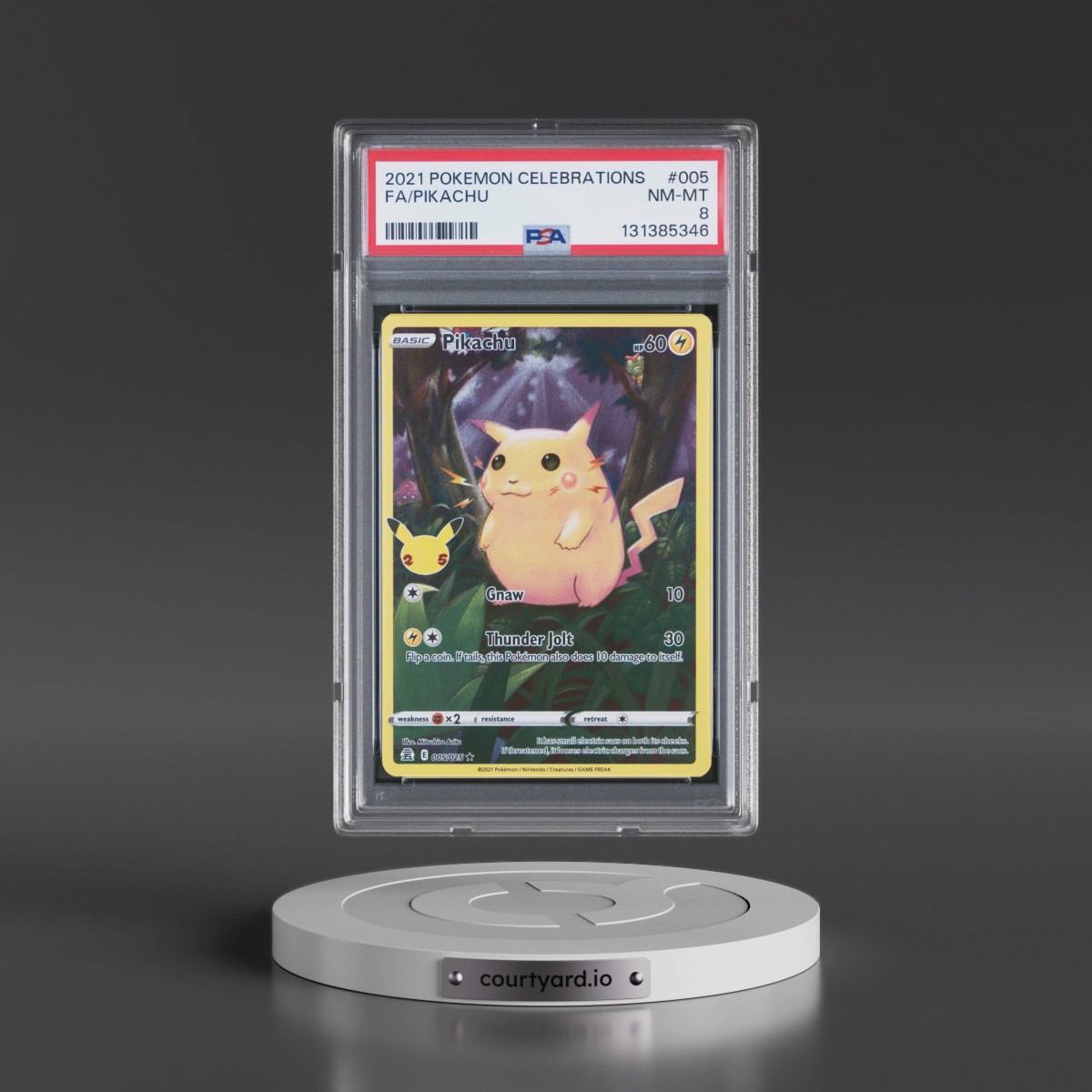 2021 Pokémon Celebrations #005 Pikachu - Full Art (PSA 8 NM-MT)