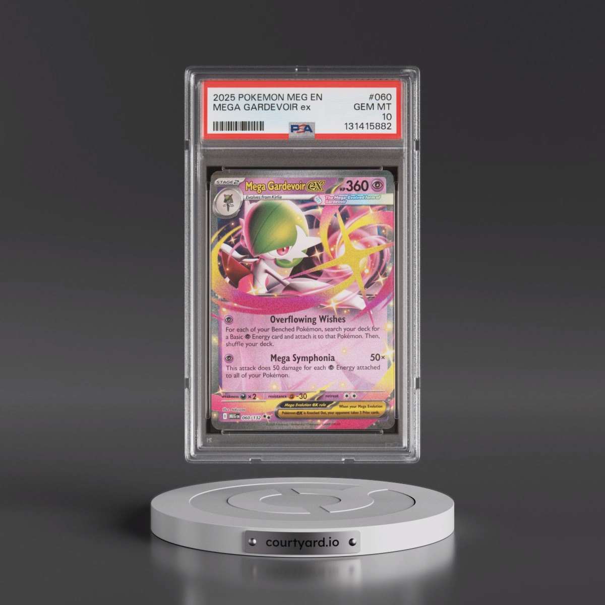 2025 Pokémon Meg EN-Mega Evolution #060 Mega Gardevoir EX - Holo (PSA 10 GEM MINT)