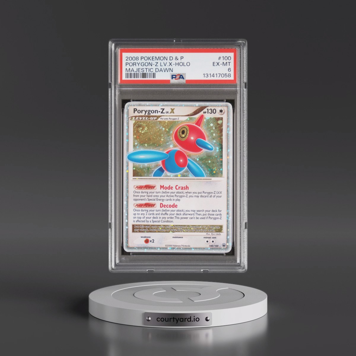 2008 Pokémon Diamond & Pearl Majestic Dawn #100 Porygon-Z LV.X - Holo (PSA 6 EX-MT)