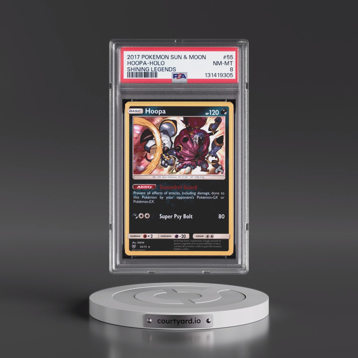 2017 Pokémon Sun & Moon Shining Legends #55 Hoopa - Holo (PSA 8 NM-MT)