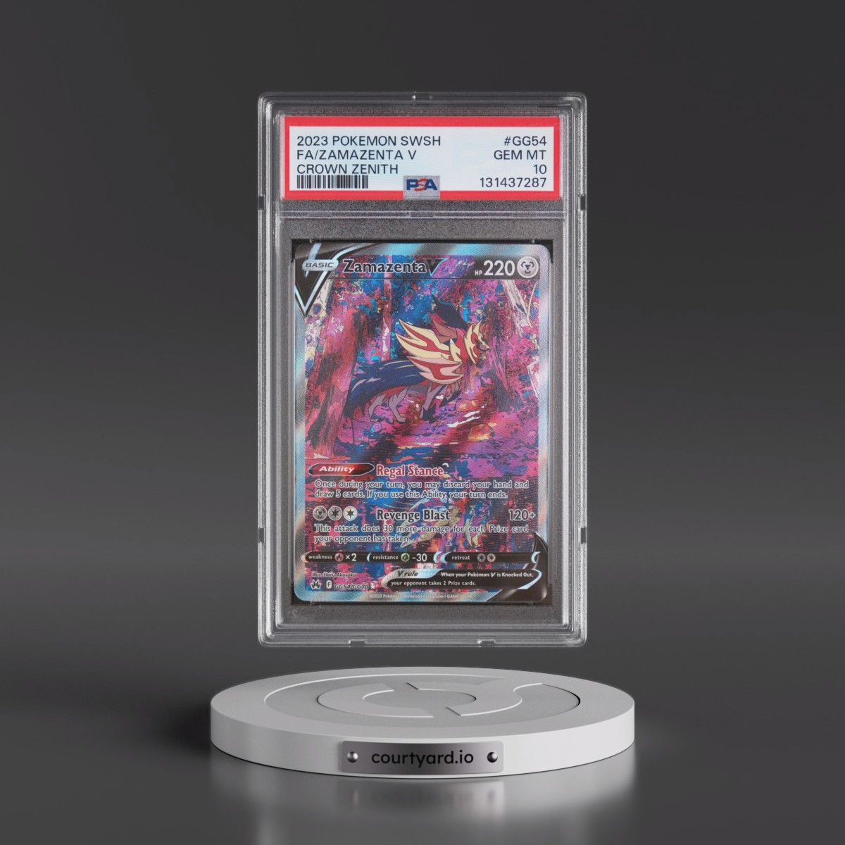 2023 Pokémon Sword and Shield Crown Zenith #GG54 Zamazenta V - Holo Full Art (PSA 10 GEM MINT)