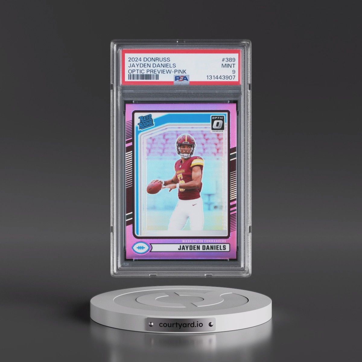 2024 Panini Donruss #389 Jayden Daniels - Optic Preview-Pink (PSA 9 MINT)