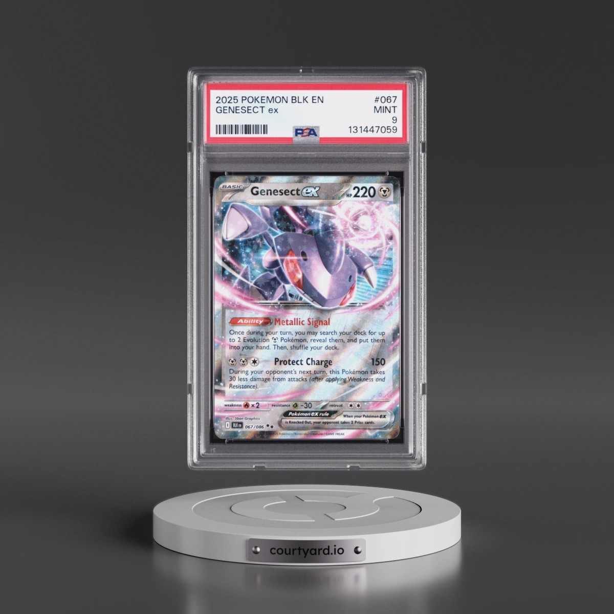 2025 Pokémon Blk EN-Black Bolt #067 Genesect EX - Holo (PSA 9 MINT)
