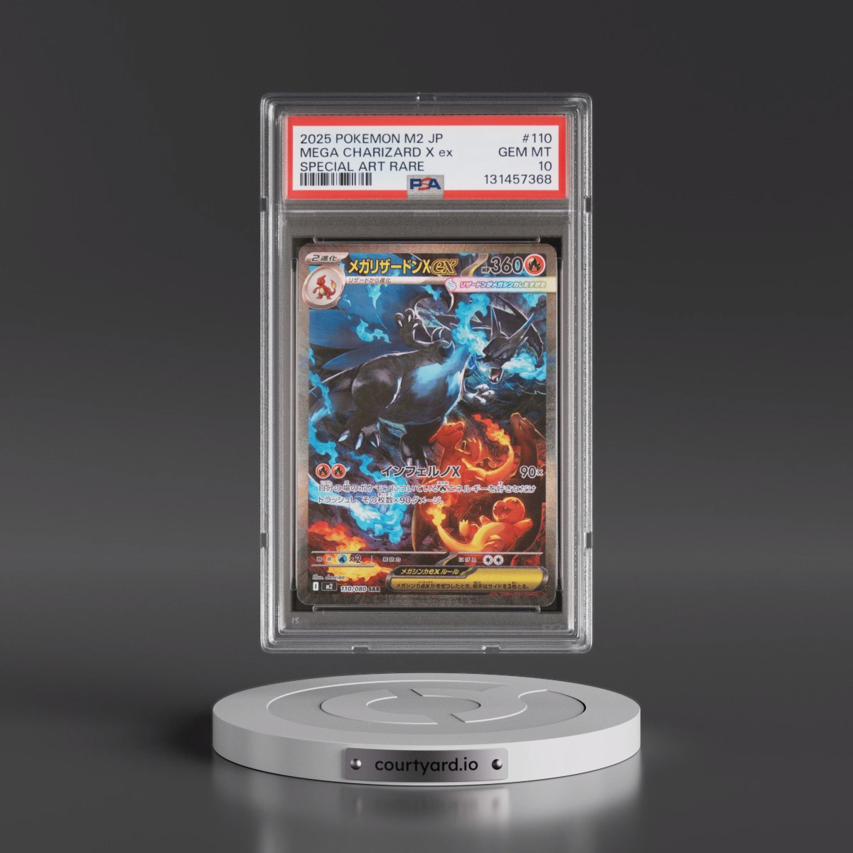 2025 Pokémon M2-Inferno X #110 Mega Charizard X EX - Holo Special Art Rare (PSA 10 GEM MINT)