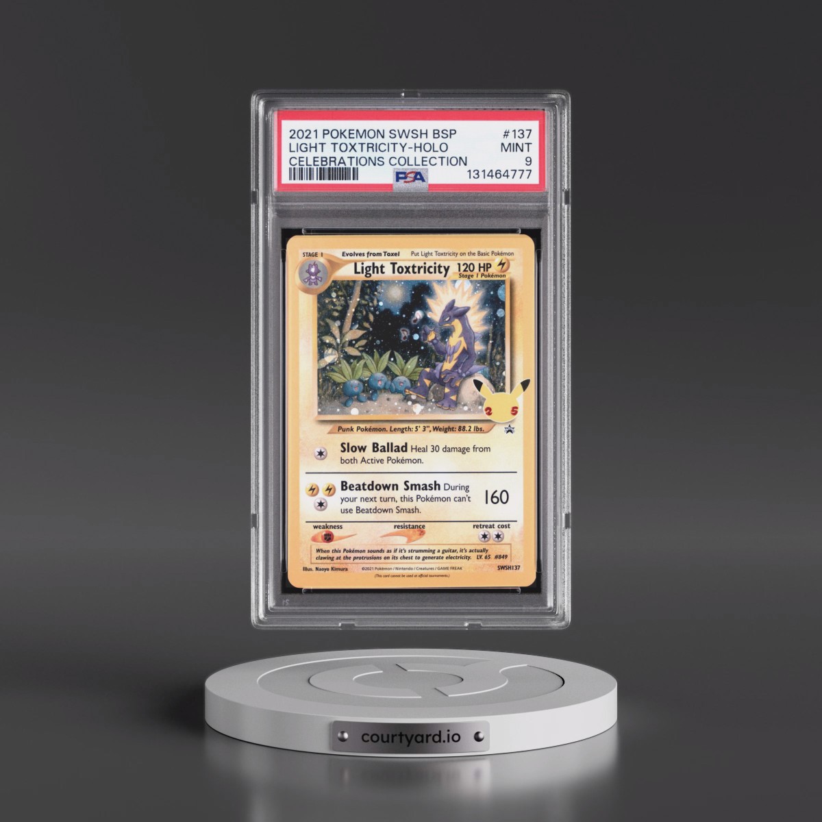 2021 Pokémon Swsh Black Star Promo #137 Light Toxtricity - Holo Celebrations Collection (PSA 9 MINT)