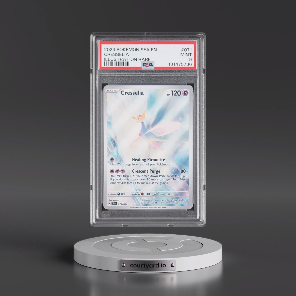 2024 Pokémon Sfa EN-Shrouded Fable #071 Cresselia - Illustration Rare (PSA 9 MINT)
