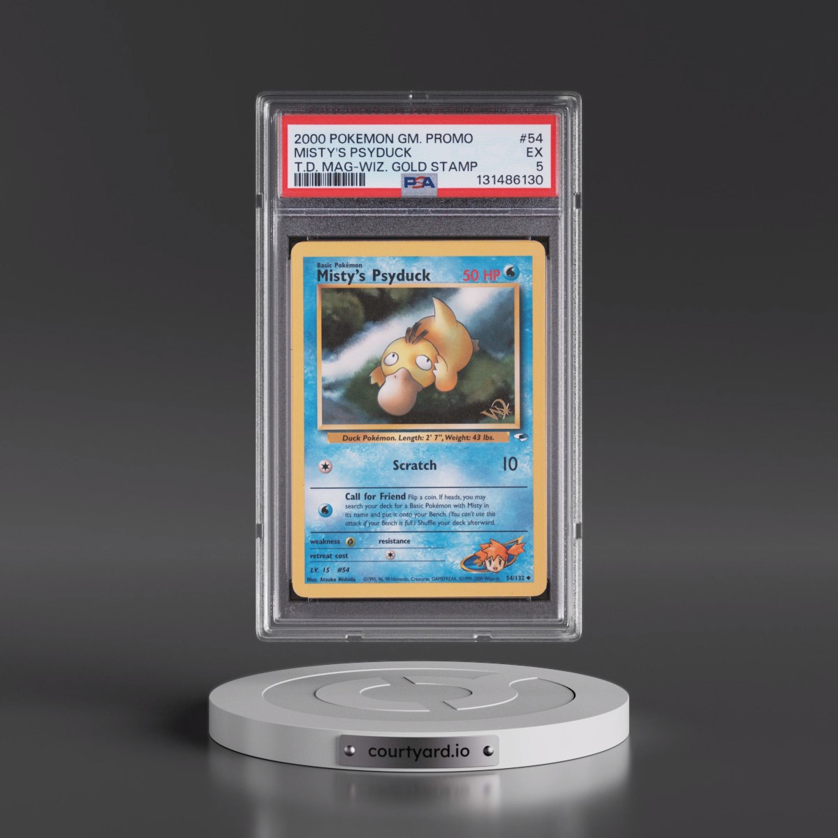 2000 Pokémon Game Promo #54 Misty's Psyduck - Top Deck Magazine w/Wizards Gold Stamp (PSA 5 EX)