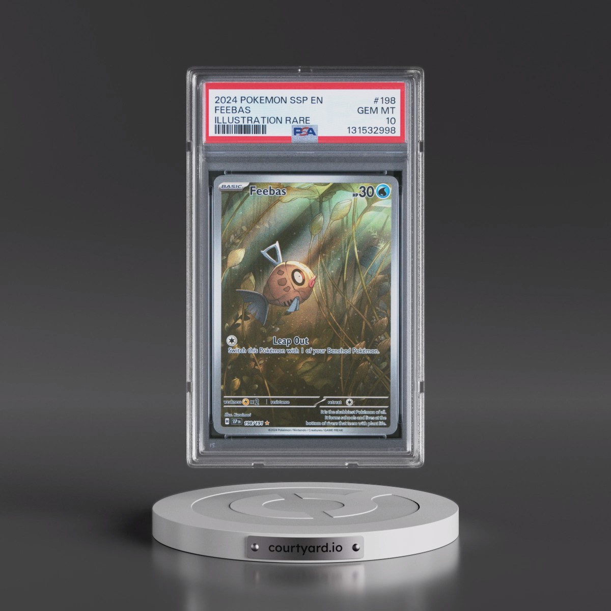 2024 Pokémon Ssp EN-Surging Sparks #198 Feebas - Illustration Rare (PSA 10 GEM MINT)