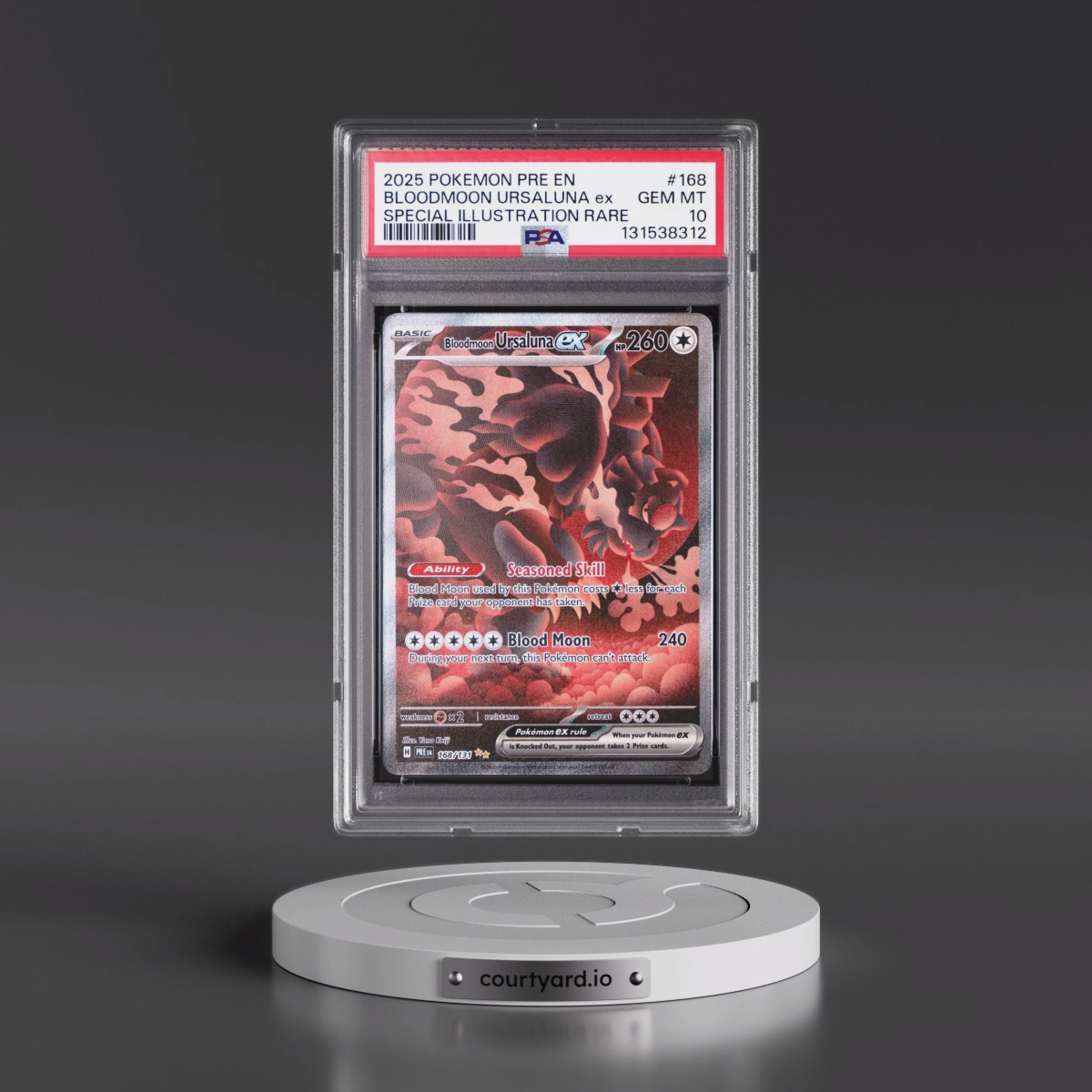 2025 Pokémon Pre EN-Prismatic Evolutions #168 Bloodmoon Ursaluna EX - Holo Special Illustration Rare (PSA 10 GEM MINT)