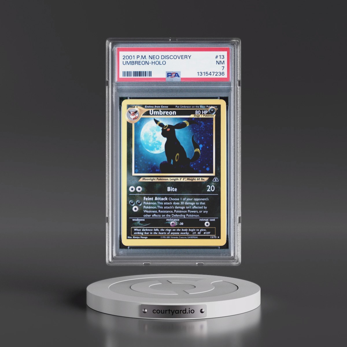 2001 Pokémon Neo Discovery #13 Umbreon - Holo (PSA 7 NM) - Photo