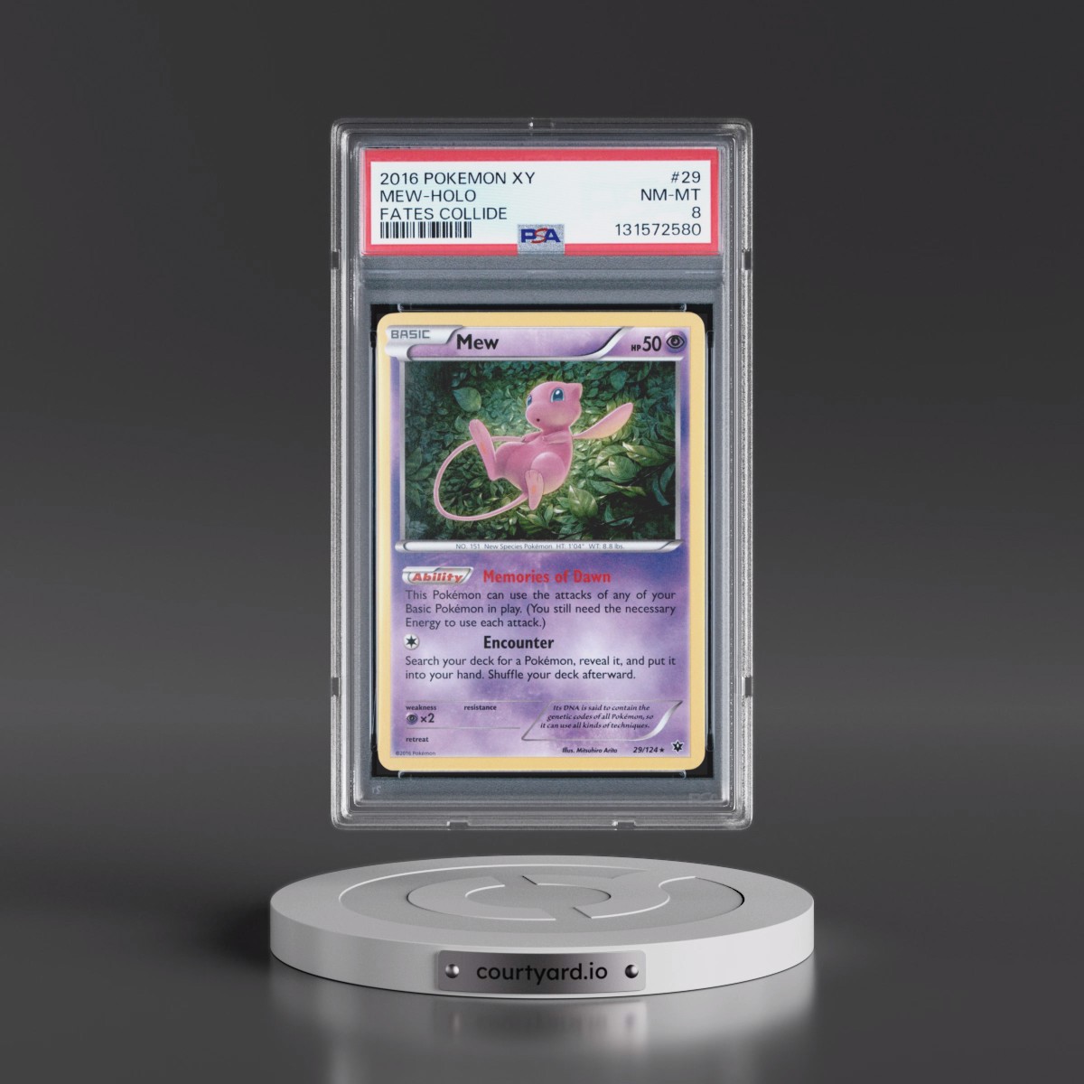2016 Pokémon XY Fates Collide #29 Mew - Holo (PSA 8 NM-MT)