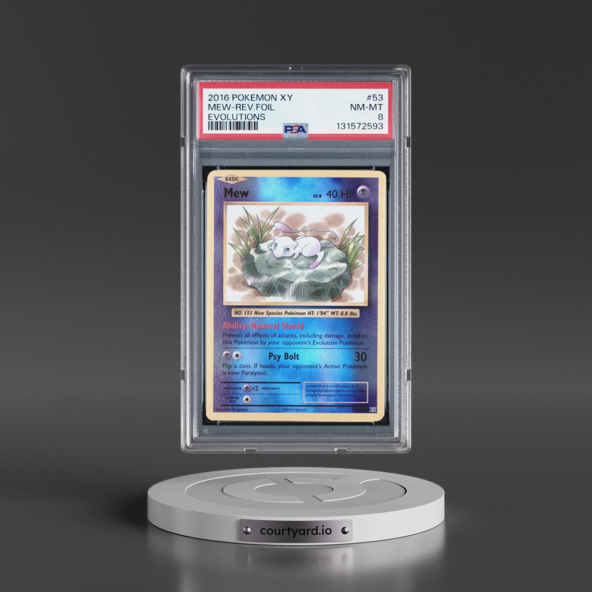 2016 Pokémon XY Evolutions #53 Mew - Reverse Foil (PSA 8 NM-MT)