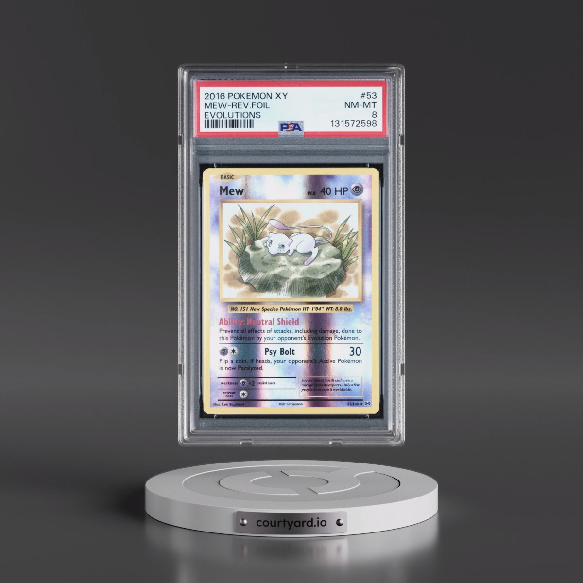 2016 Pokémon XY Evolutions #53 Mew - Reverse Foil (PSA 8 NM-MT)