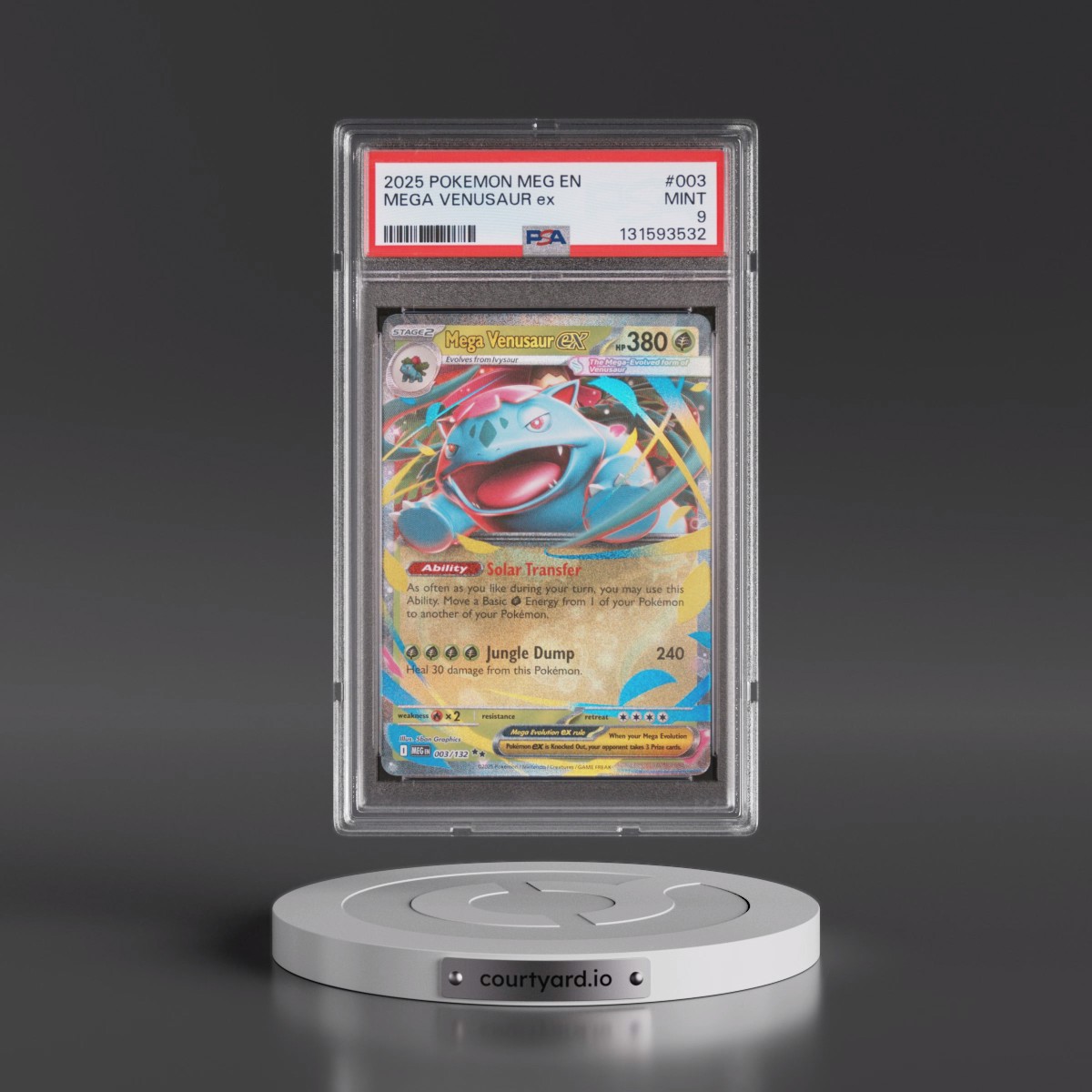 2025 Pokémon Meg EN-Mega Evolution #003 Mega Venusaur EX - Holo (PSA 9 MINT)