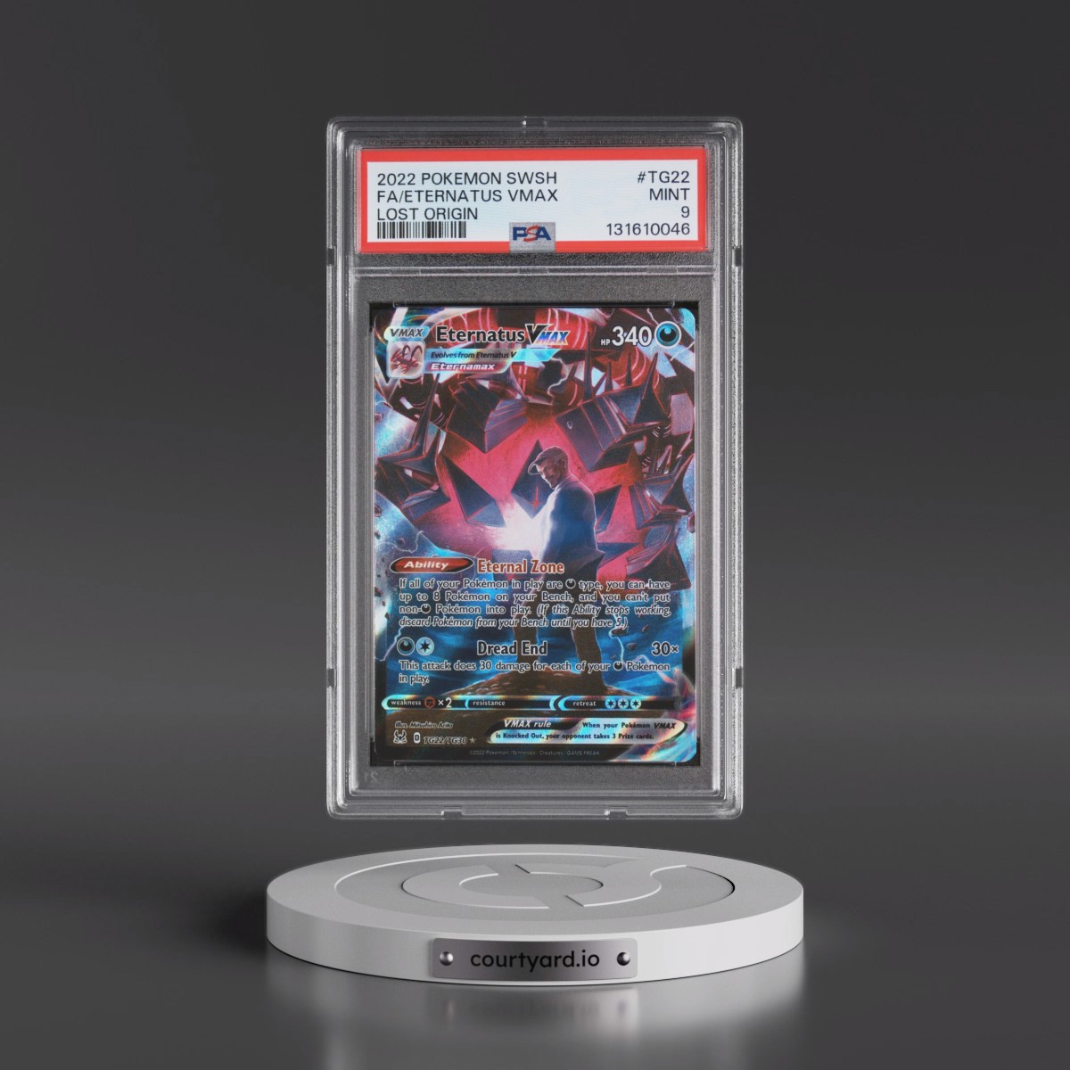 2022 Pokémon Sword & Shield Lost Origin #TG22 Eternatus Vmax - Full Art (PSA 9 MINT)