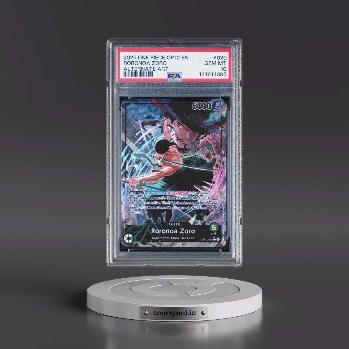 2025 One Piece OP12-Legacy of the Master #020 Roronoa Zoro - Alternate Art (PSA 10 GEM MINT)