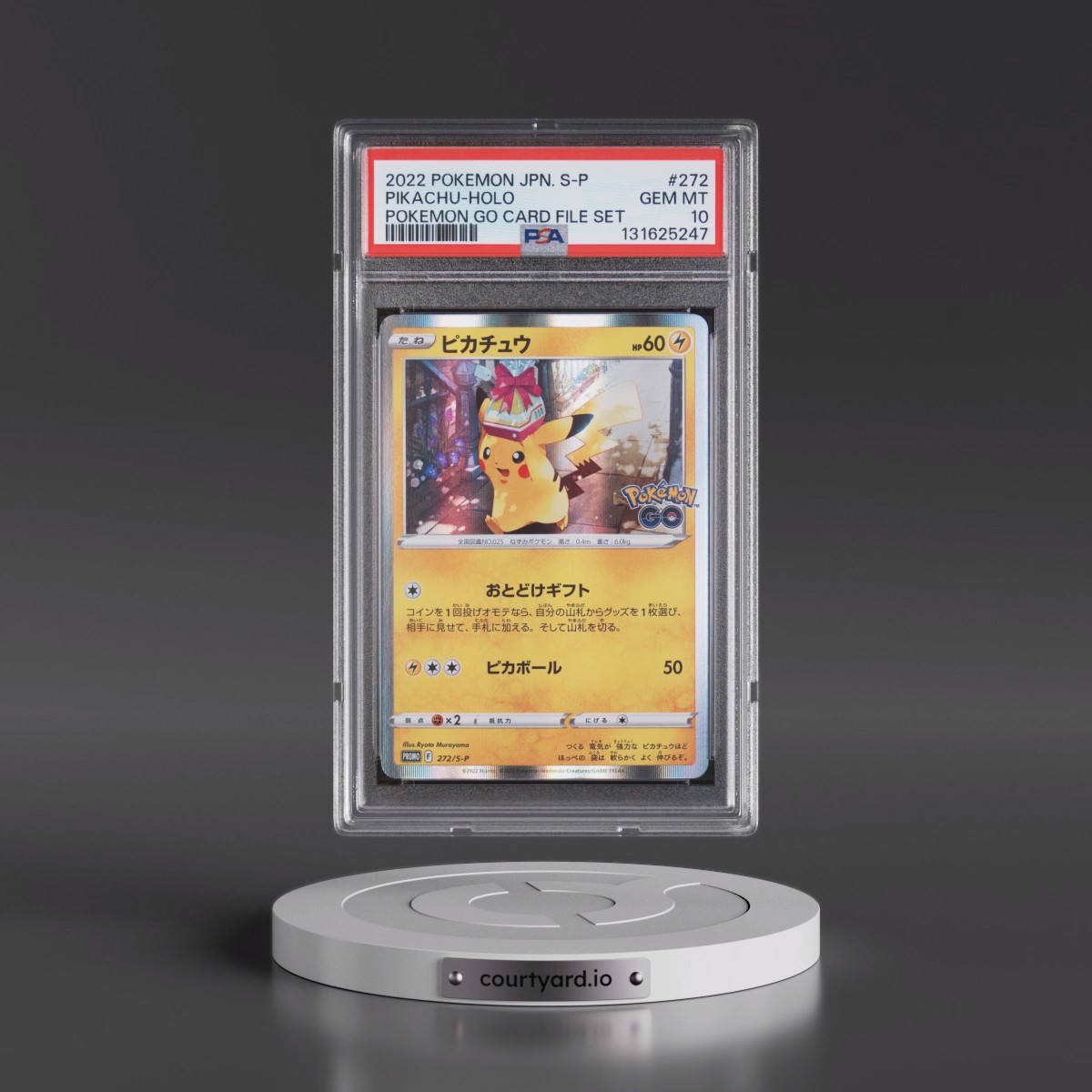 2022 Pokémon S Promo #272 Pikachu - Holo Pokemon Go Card File Set (PSA 10 GEM MINT)