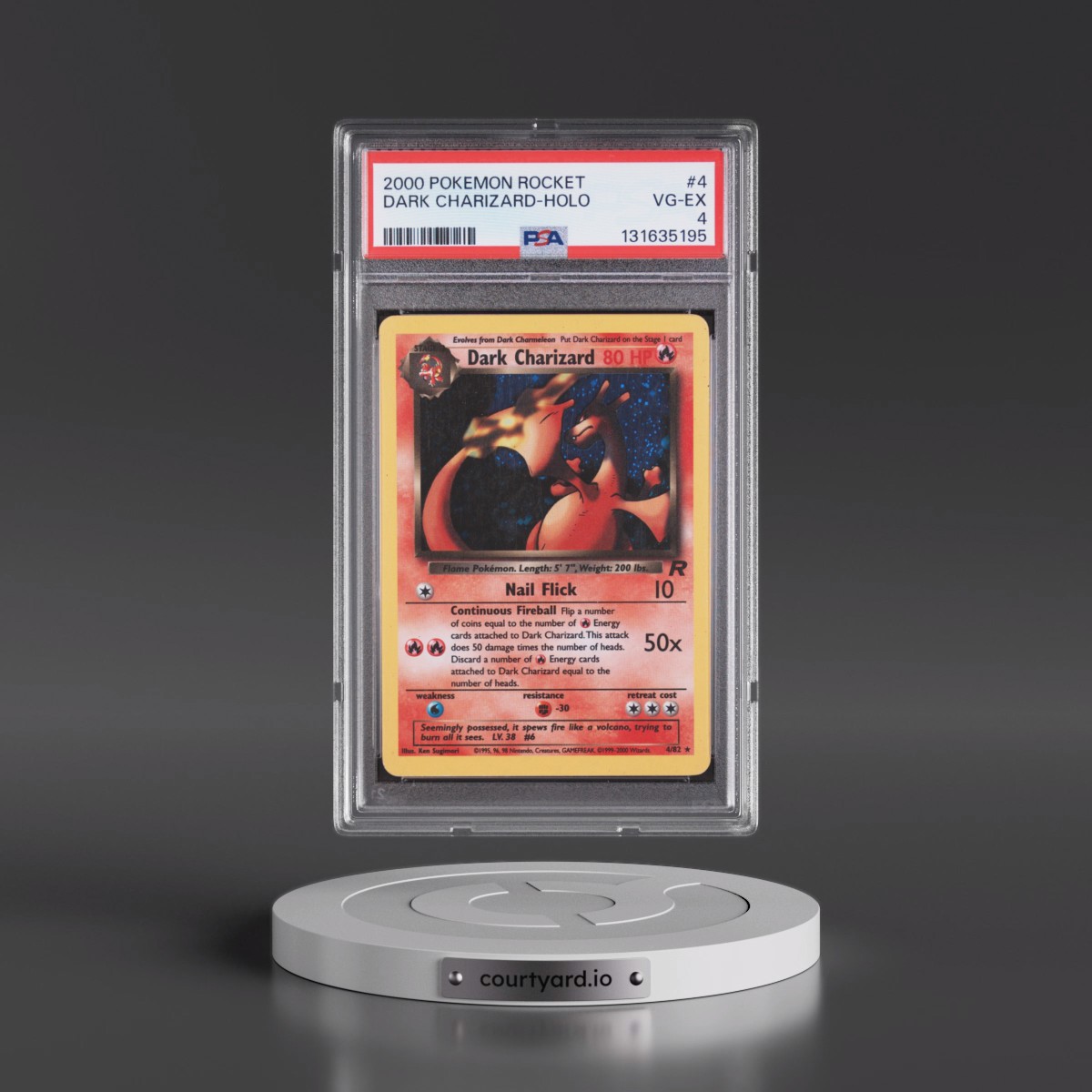 2000 Pokémon Rocket #4 Dark Charizard - Holo (PSA 4 VG-EX)