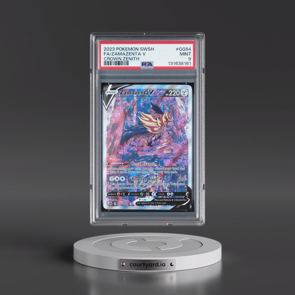 2023 Pokémon Sword and Shield Crown Zenith #GG54 Zamazenta V - Holo Full Art (PSA 9 MINT)