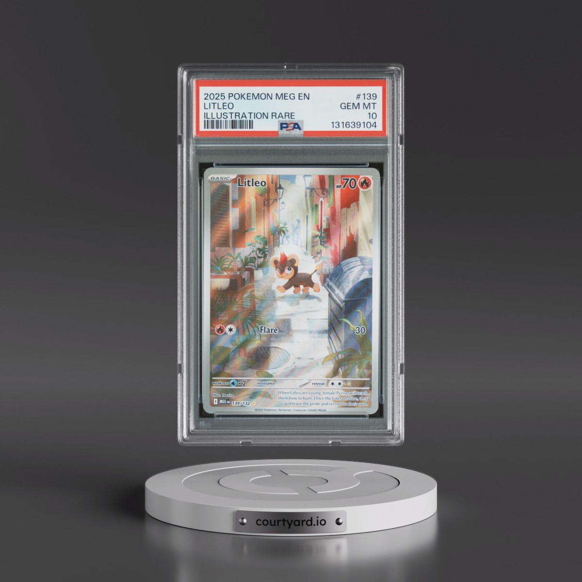 2025 Pokémon Meg EN-Mega Evolution #139 Litleo - Illustration Rare (PSA 10 GEM MINT)