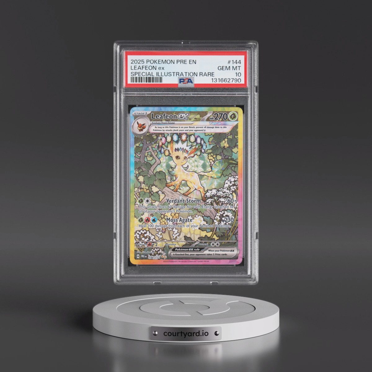 2025 Pokémon Pre EN-Prismatic Evolutions #144 Leafeon EX - Holo Special Illustration Rare (PSA 10 GEM MINT)