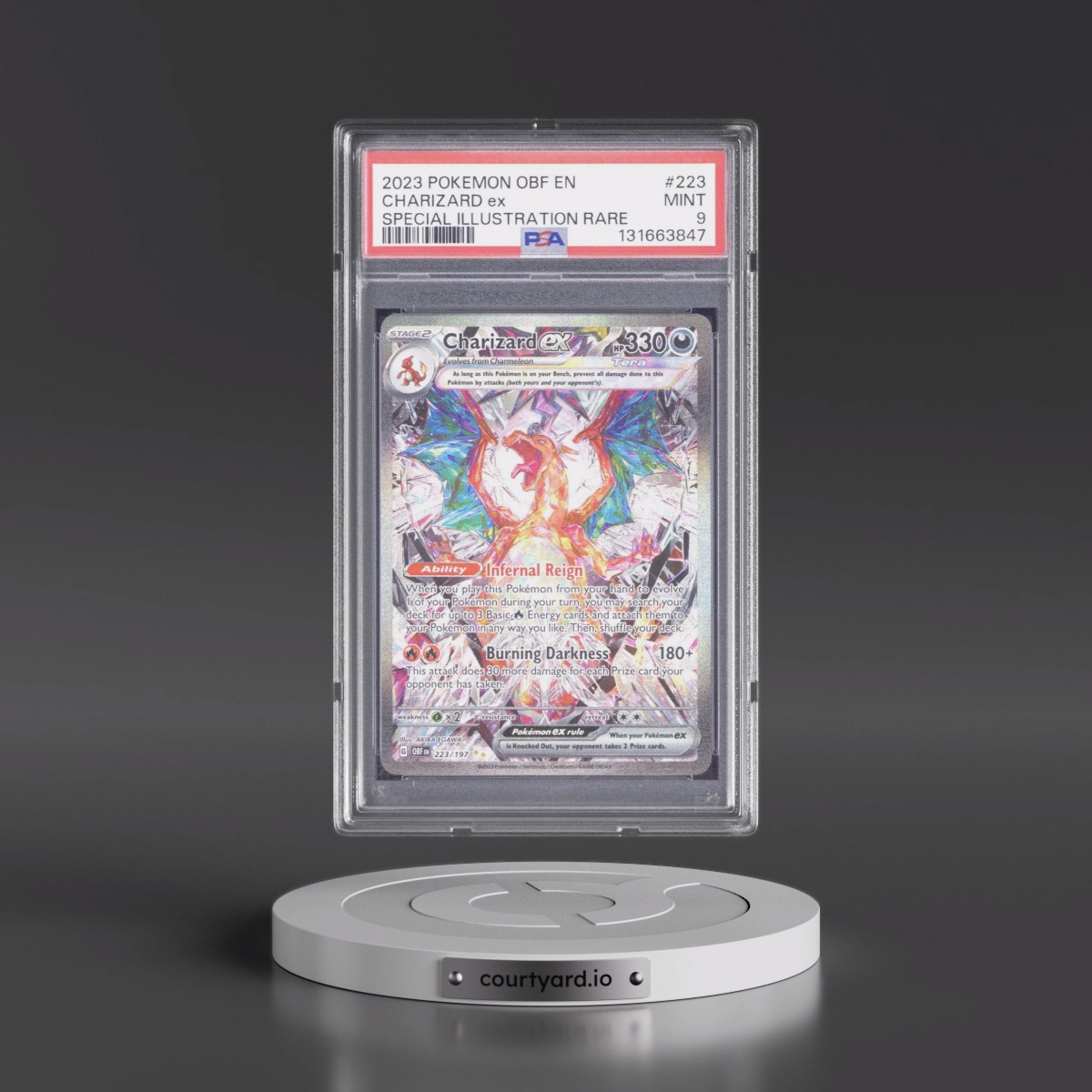 2023 Pokémon Obf EN-Obsidian Flames #223 Charizard EX - Holo Special Illustration Rare (PSA 9 MINT)