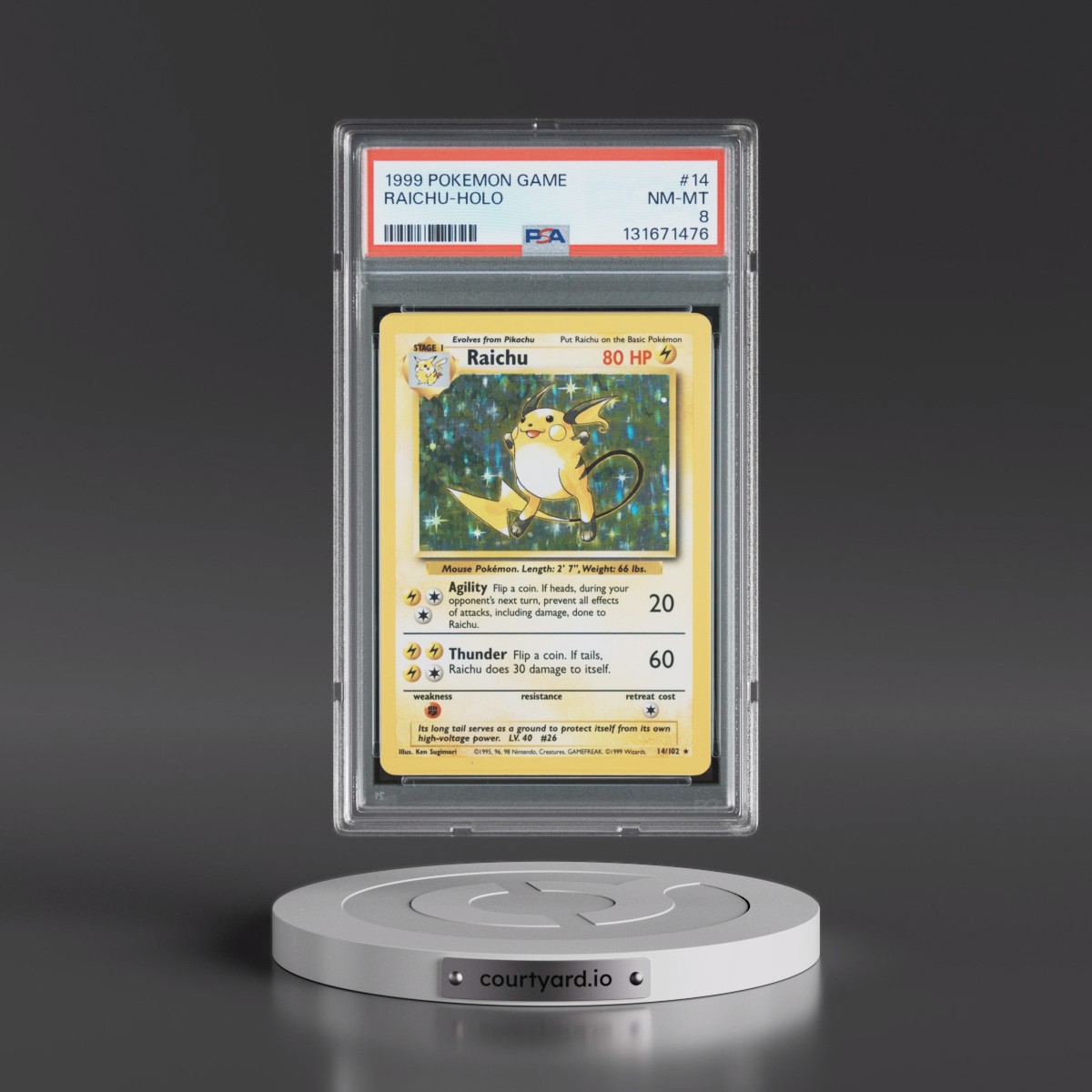 1999 Pokémon Game #14 Raichu - Holo (PSA 8 NM-MT)
