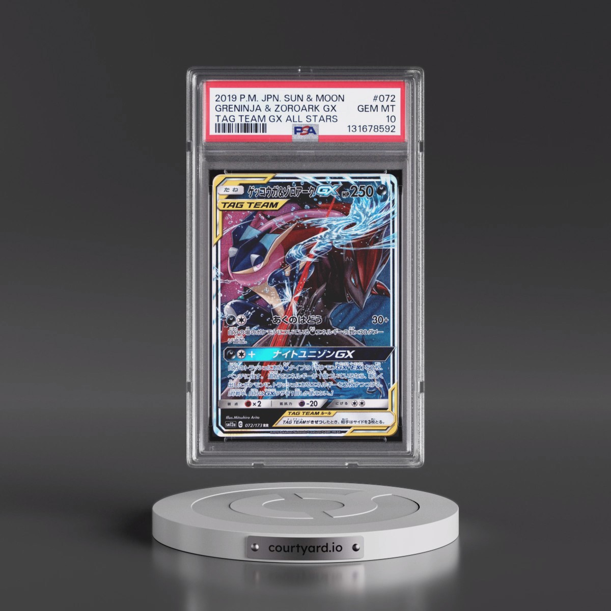 2019 Pokémon Sun & Moon Tag Team GX All Stars #072 Greninja & Zoroark GX - Holo (PSA 10 GEM MINT)