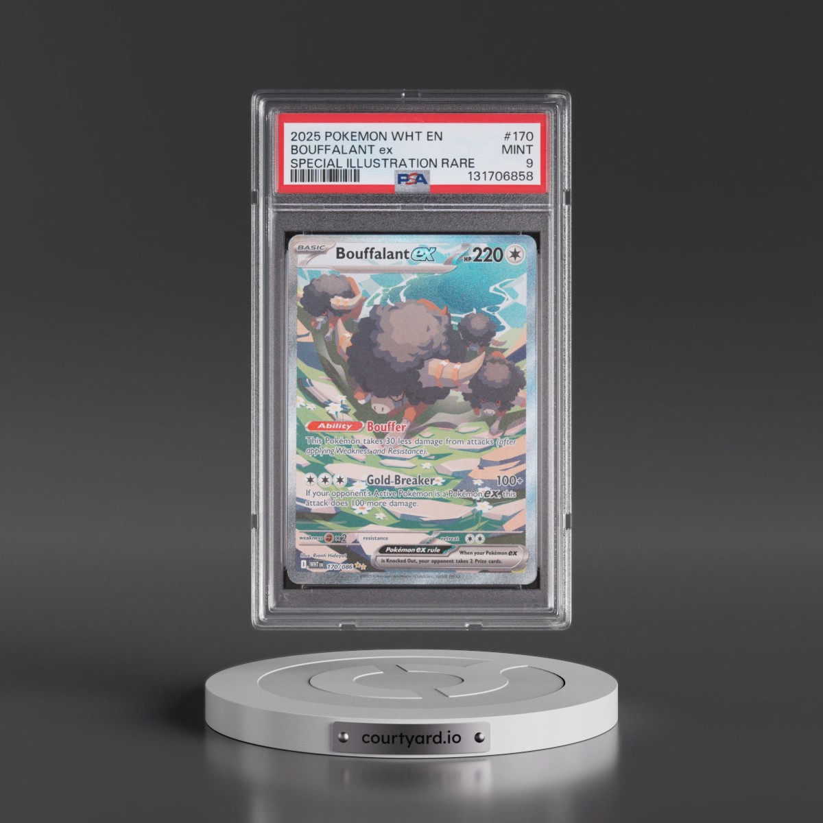 2025 Pokémon Wht EN-White Flare #170 Bouffalant EX - Holo Special Illustration Rare (PSA 9 MINT)