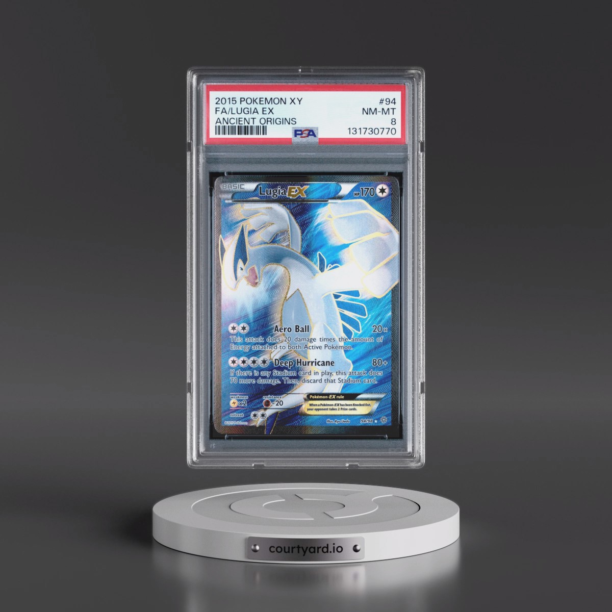 2015 Pokémon XY Ancient Origins #94 Lugia EX - Holo Full Art (PSA 8 NM-MT)