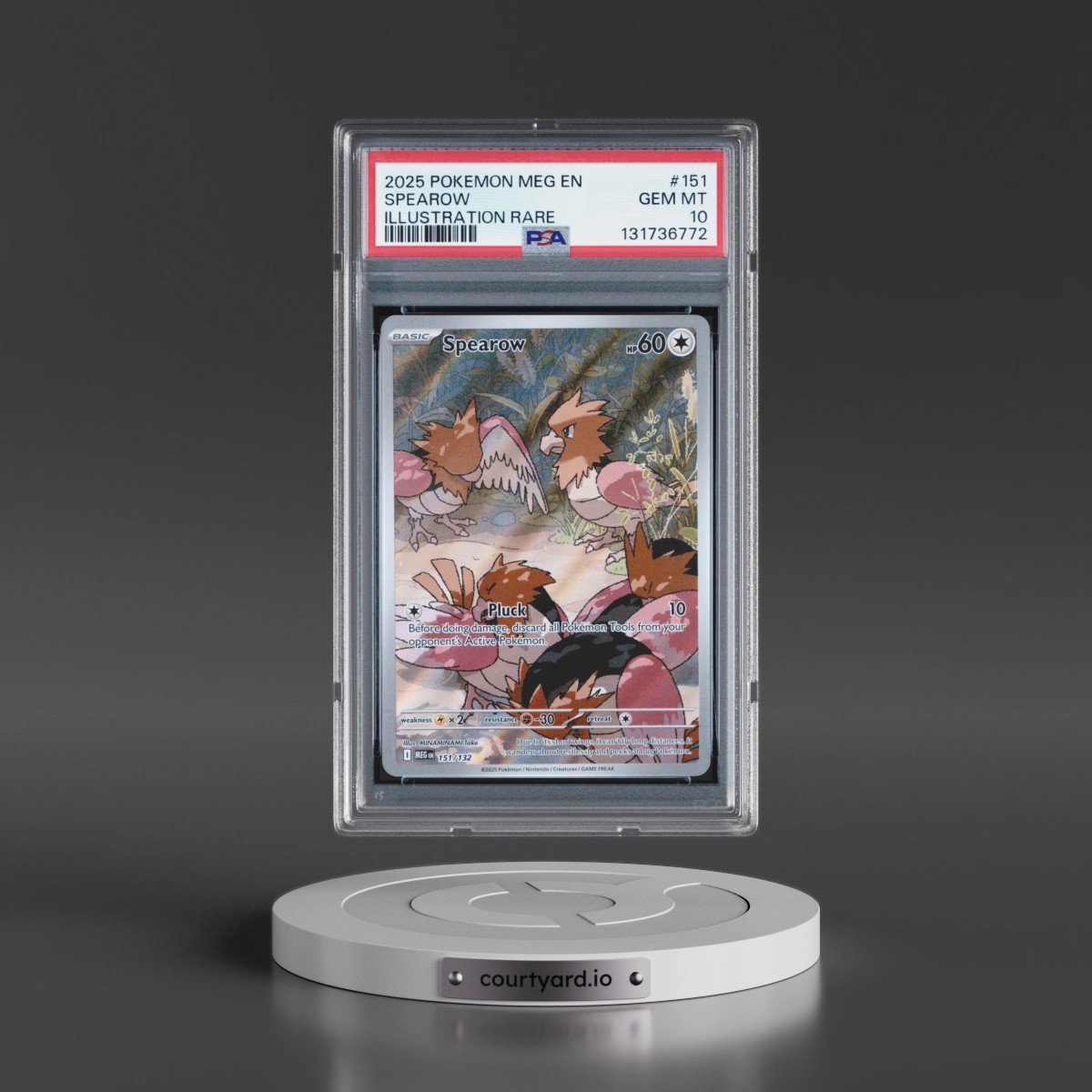 2025 Pokémon Meg EN-Mega Evolution #151 Spearow - Illustration Rare (PSA 10 GEM MINT)