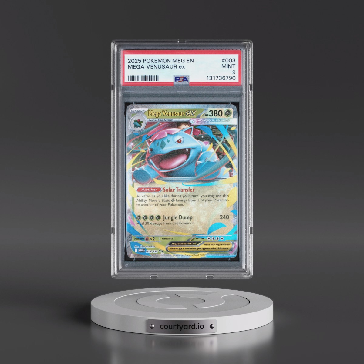2025 Pokémon Meg EN-Mega Evolution #003 Mega Venusaur EX - Holo (PSA 9 MINT)