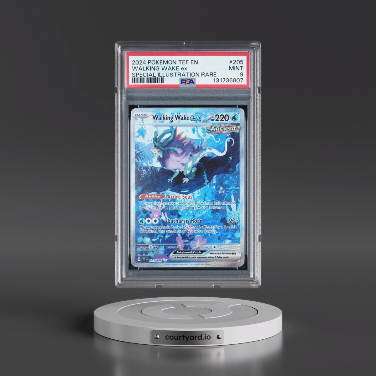 2024 Pokémon Tef EN-Temporal Forces #205 Walking Wake EX - Holo Special Illustration Rare (PSA 9 MINT)