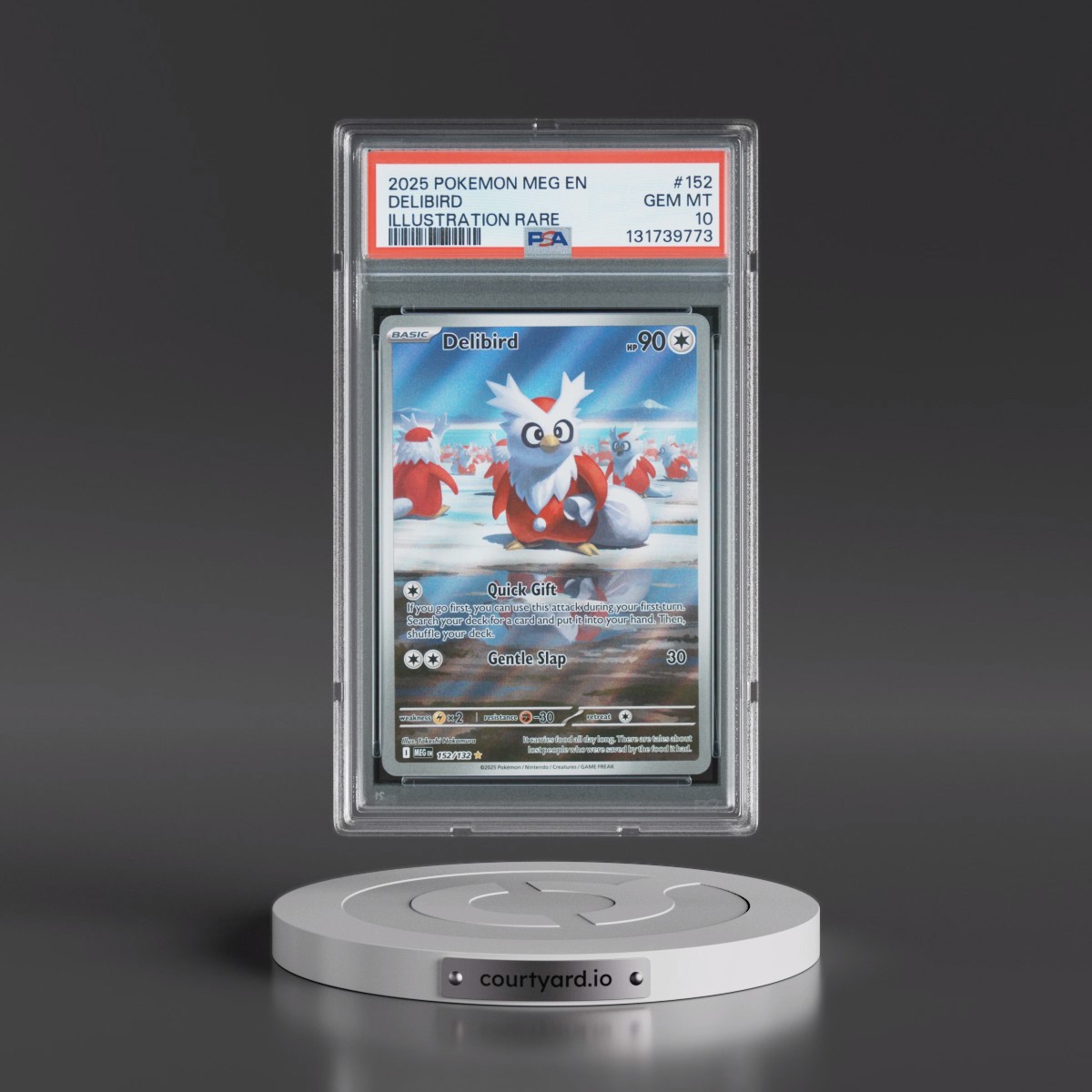 2025 Pokémon Meg EN-Mega Evolution #152 Delibird - Illustration Rare (PSA 10 GEM MINT)