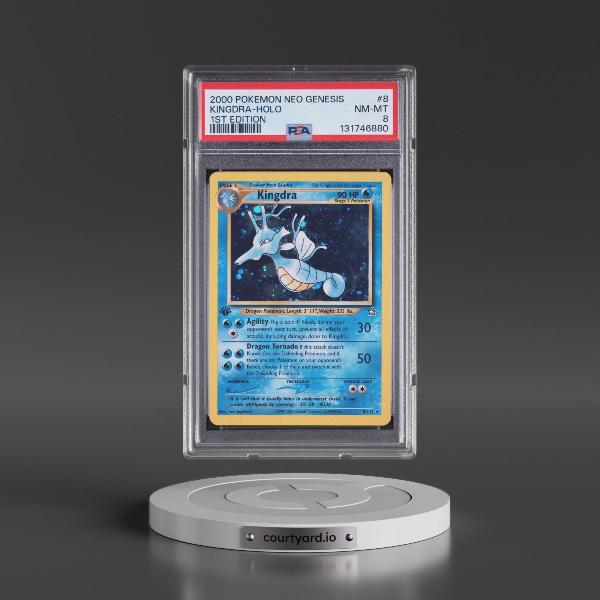 2000 Pokémon Neo Genesis #8 Kingdra - 1st Edition Holo (PSA 8 NM-MT)