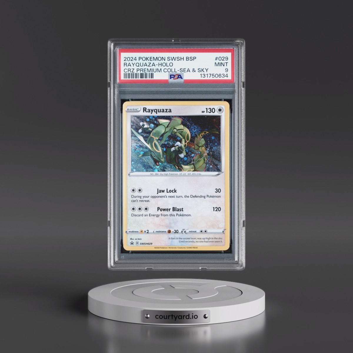 2024 Pokémon Swsh Black Star Promo #029 Rayquaza - Holo Crown Zenith Premium Collection Sea & Sky (PSA 9 MINT)