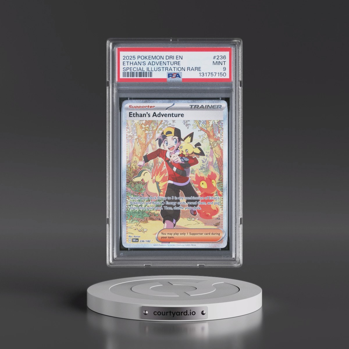2025 Pokémon Dri EN-Destined Rivals #236 Ethan's Adventure - Special Illustration Rare (PSA 9 MINT)