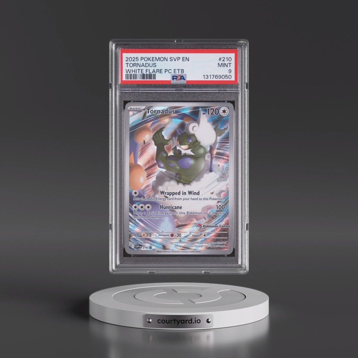 2025 Pokémon Svp EN-SV Black Star Promo #210 Tornadus - White Flare Pokemon Center Elite Trainer Box (PSA 9 MINT)