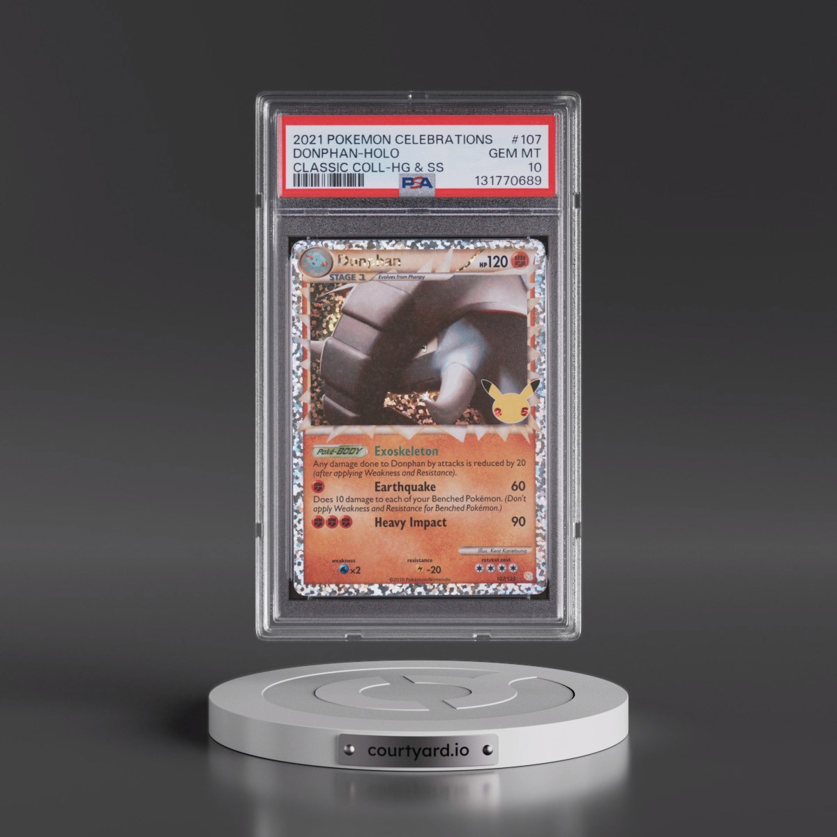 2021 Pokémon Celebrations Classic Collection #107 Donphan - Holo (PSA 10 GEM MINT)