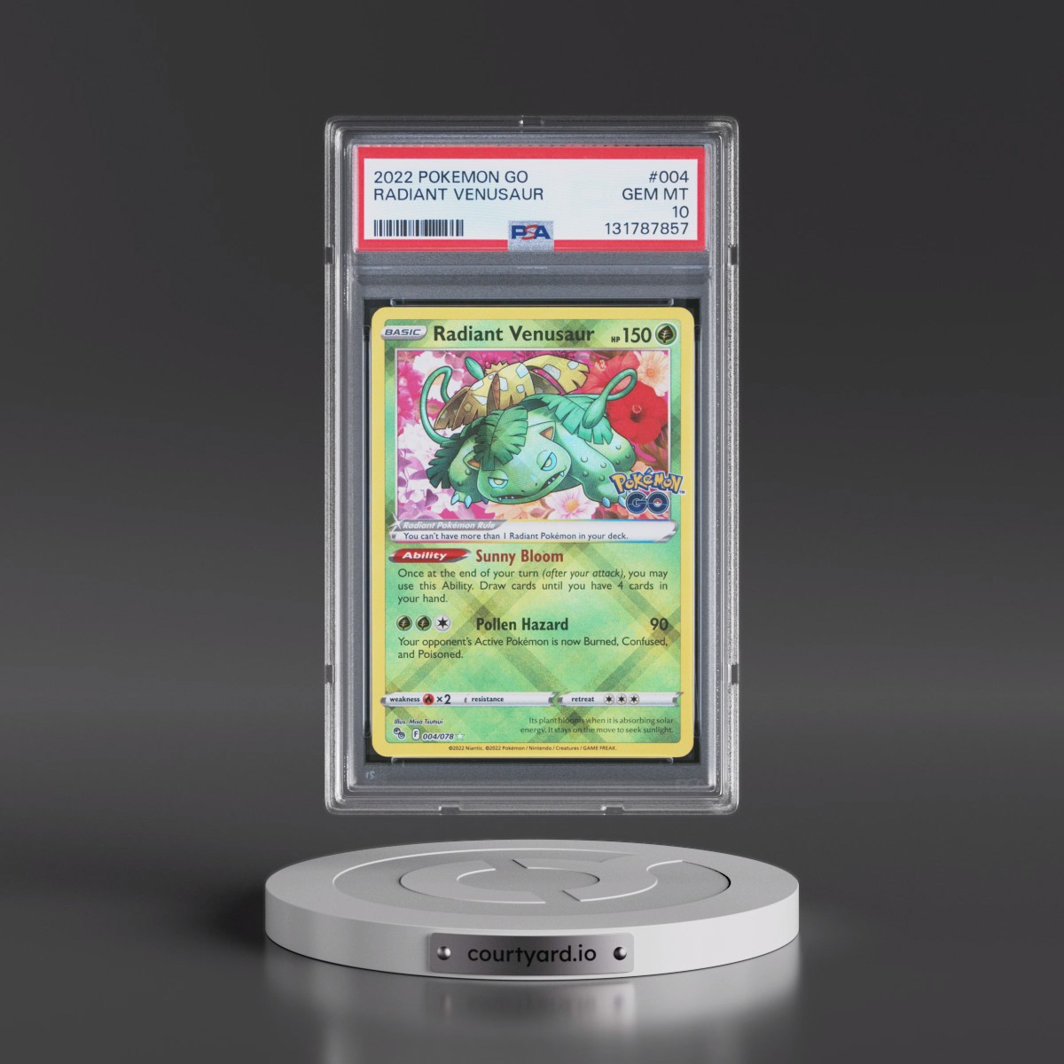 2022 Pokémon Go #004 Radiant Venusaur - Holo (PSA 10 GEM MINT)