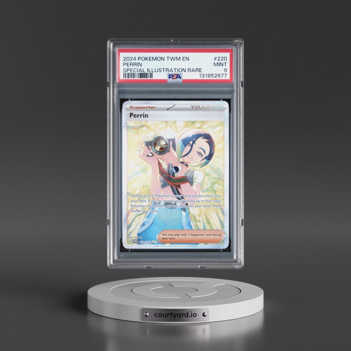 2024 Pokémon Twm EN-Twilight Masquerade #220 Perrin - Special Illustration Rare (PSA 9 MINT)