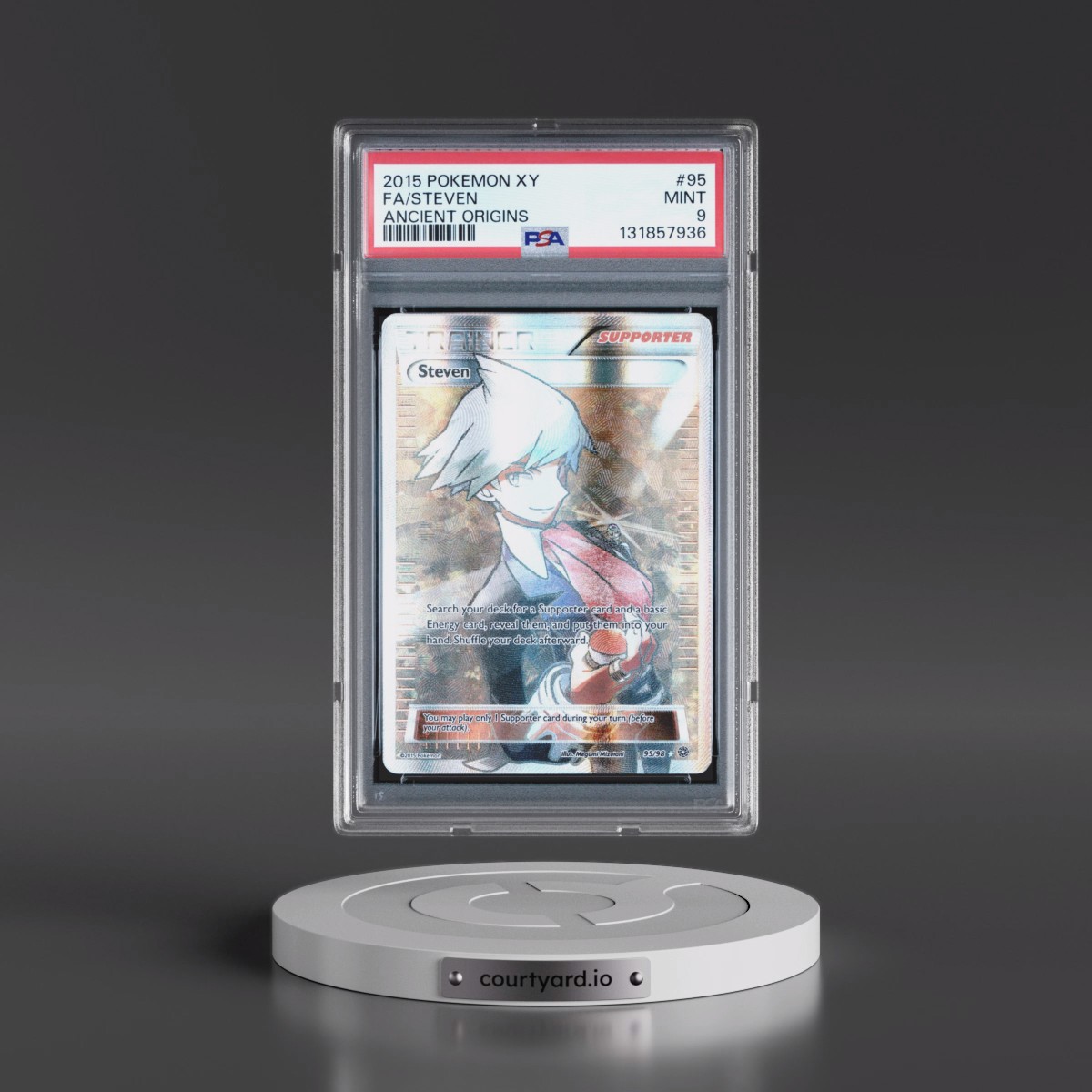 2015 Pokémon XY Ancient Origins #95 Steven - Full Art (PSA 9 MINT)