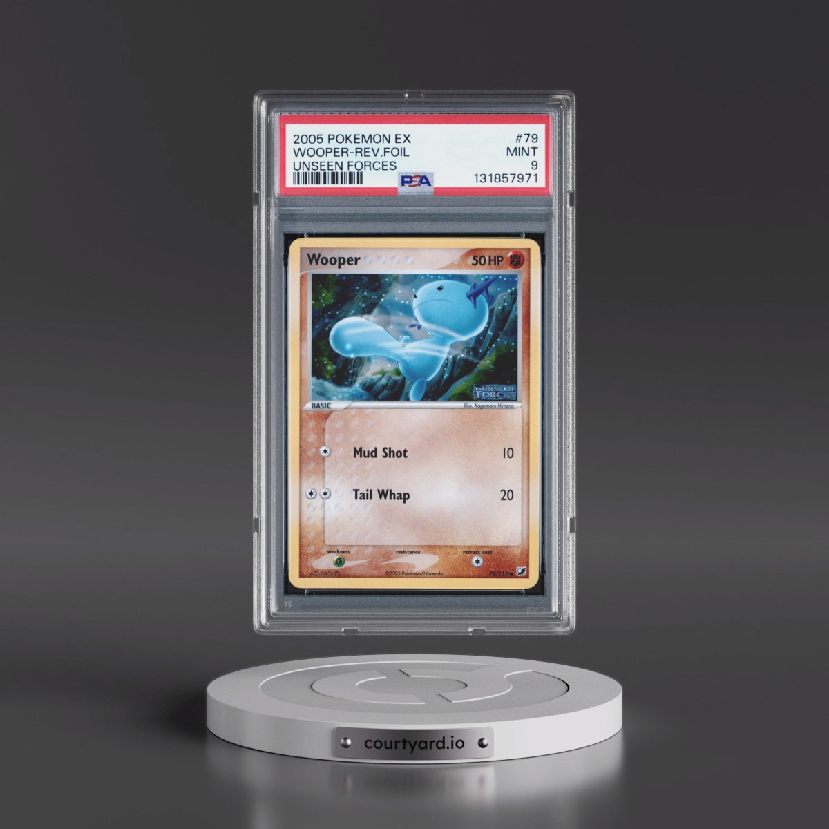 2005 Pokémon EX Unseen Forces #79 Wooper - Reverse Foil (PSA 9 MINT)