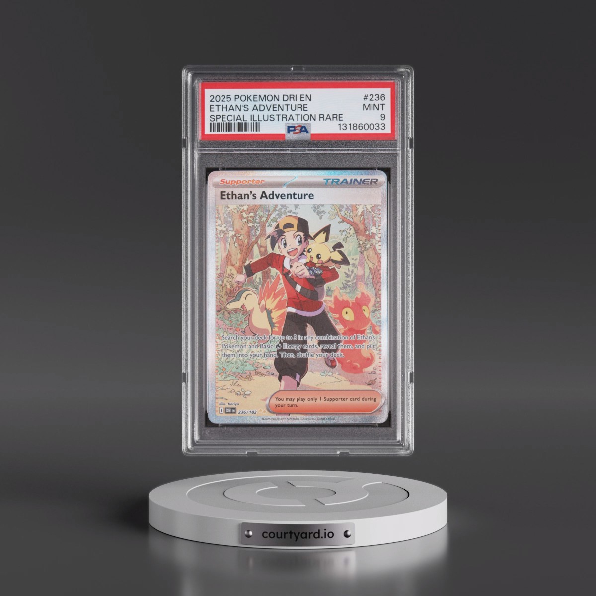 2025 Pokémon Dri EN-Destined Rivals #236 Ethan's Adventure - Special Illustration Rare (PSA 9 MINT)