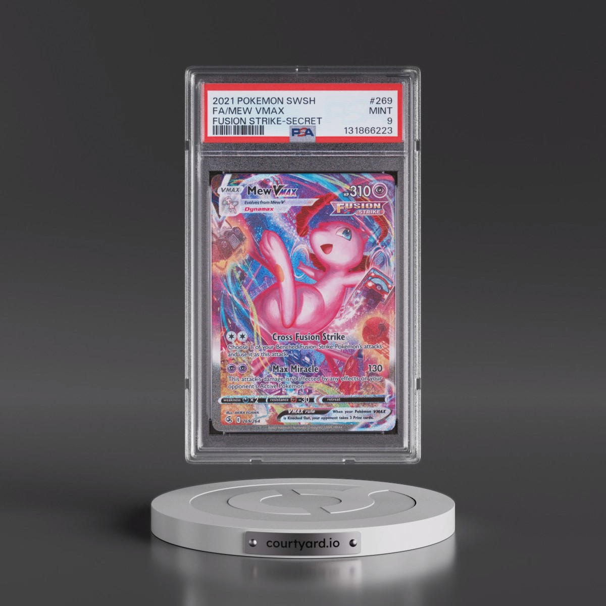 2021 Pokémon Sword & Shield Fusion Strike #269 Mew Vmax - Full Art Secret (PSA 9 MINT)