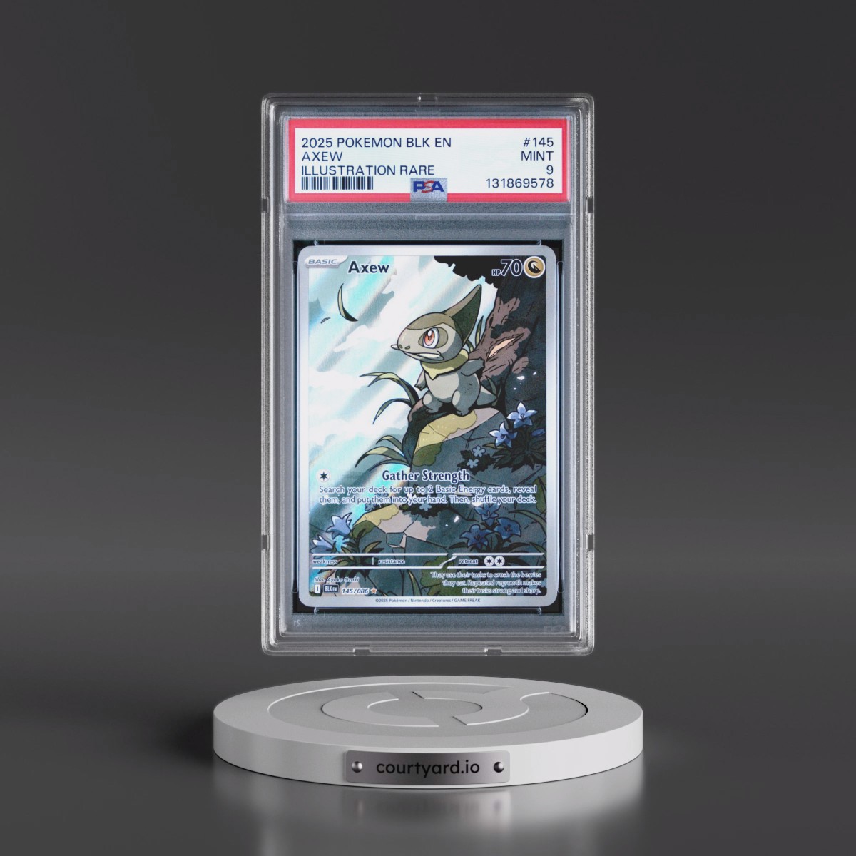 2025 Pokémon Blk EN-Black Bolt #145 Axew - Illustration Rare (PSA 9 MINT)