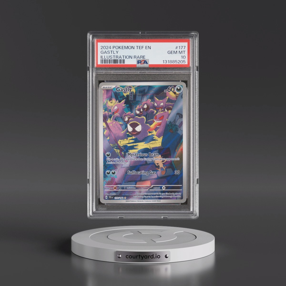 2024 Pokémon Tef EN-Temporal Forces #177 Gastly - Illustration Rare (PSA 10 GEM MINT)