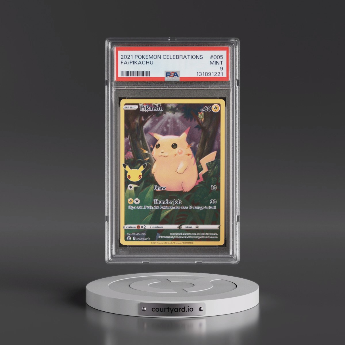 2021 Pokémon Celebrations #005 Pikachu - Full Art (PSA 9 MINT)