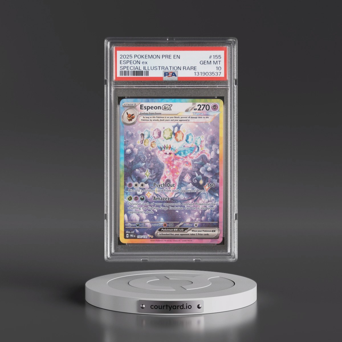 2025 Pokémon Pre EN-Prismatic Evolutions #155 Espeon EX - Holo Special Illustration Rare (PSA 10 GEM MINT) - Photo